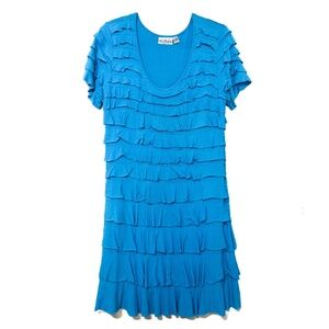 PATCHINGTON Cha Cha Midi Full Tier Ruffle Fun Funky Artsy Spring Party Dress XL